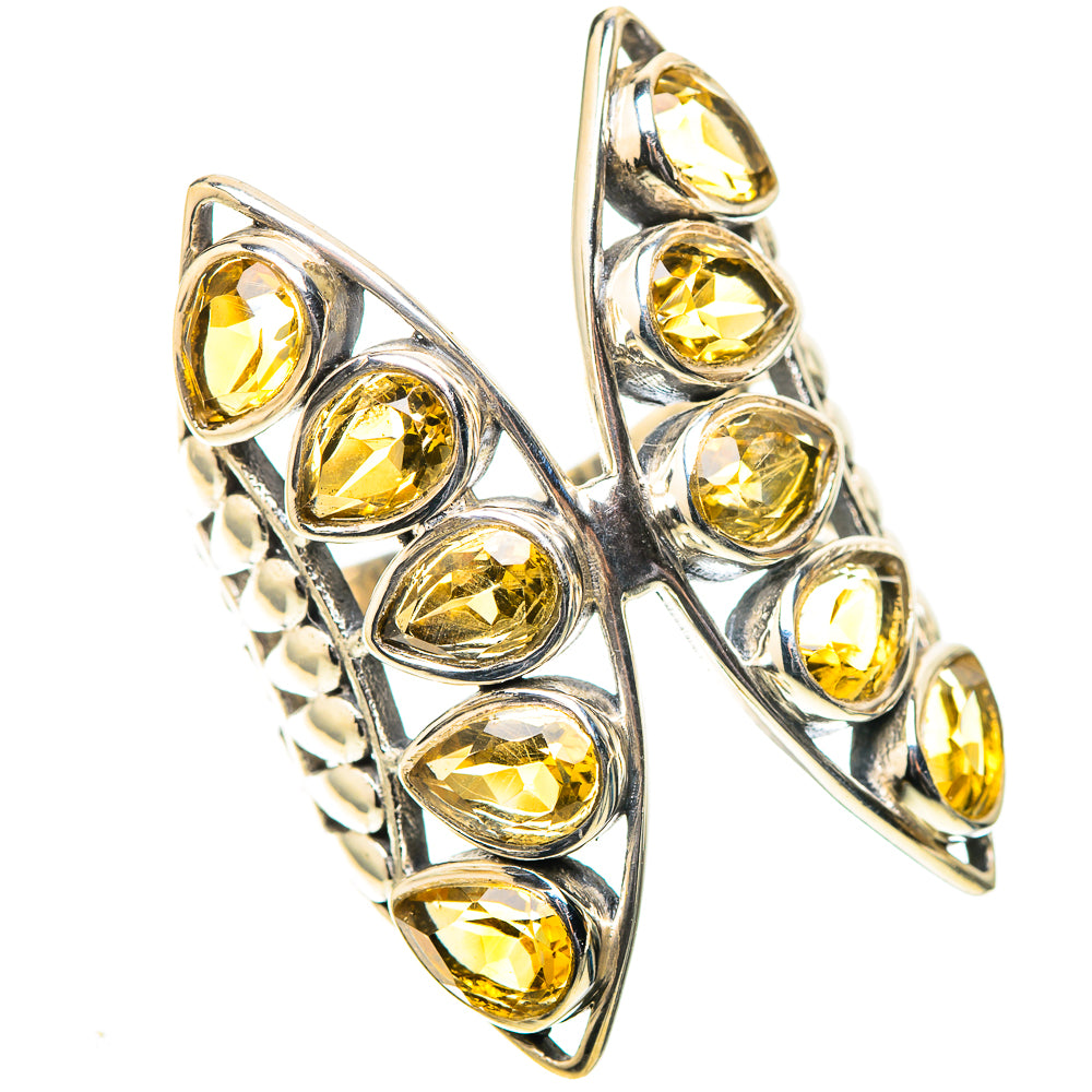 Large Faceted Citrine Ring Size 7.5 (925 Sterling Silver) RING138632