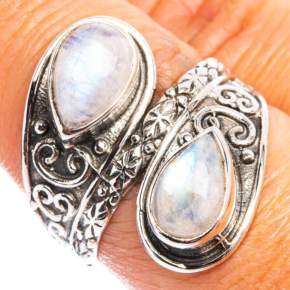 Rainbow Moonstone Ring Size 7.5 (.925 Sterling Silver)
