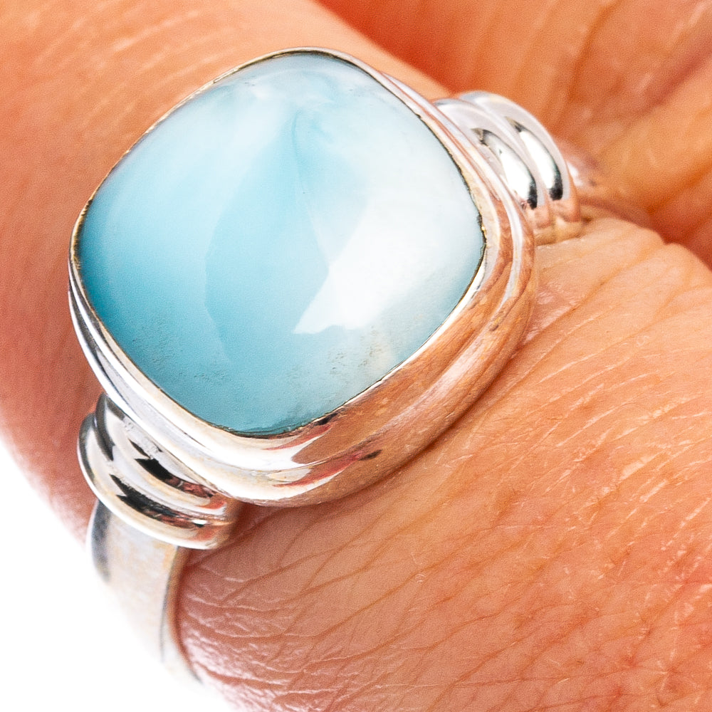 Rare Larimar Ring Size 7.75 (.925 Sterling Silver)