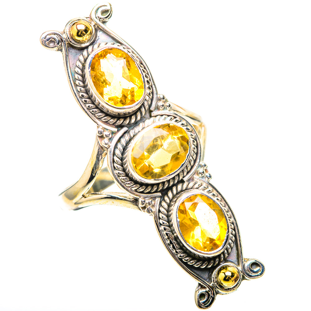 Large Faceted Citrine 925 Sterling Silver Ring Size 8.75 (925 Sterling Silver) RING139509