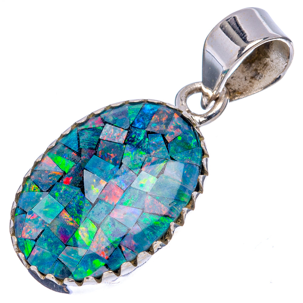 Rare Triplet Opal Pendant 1 1/8" (.925 Sterling Silver)