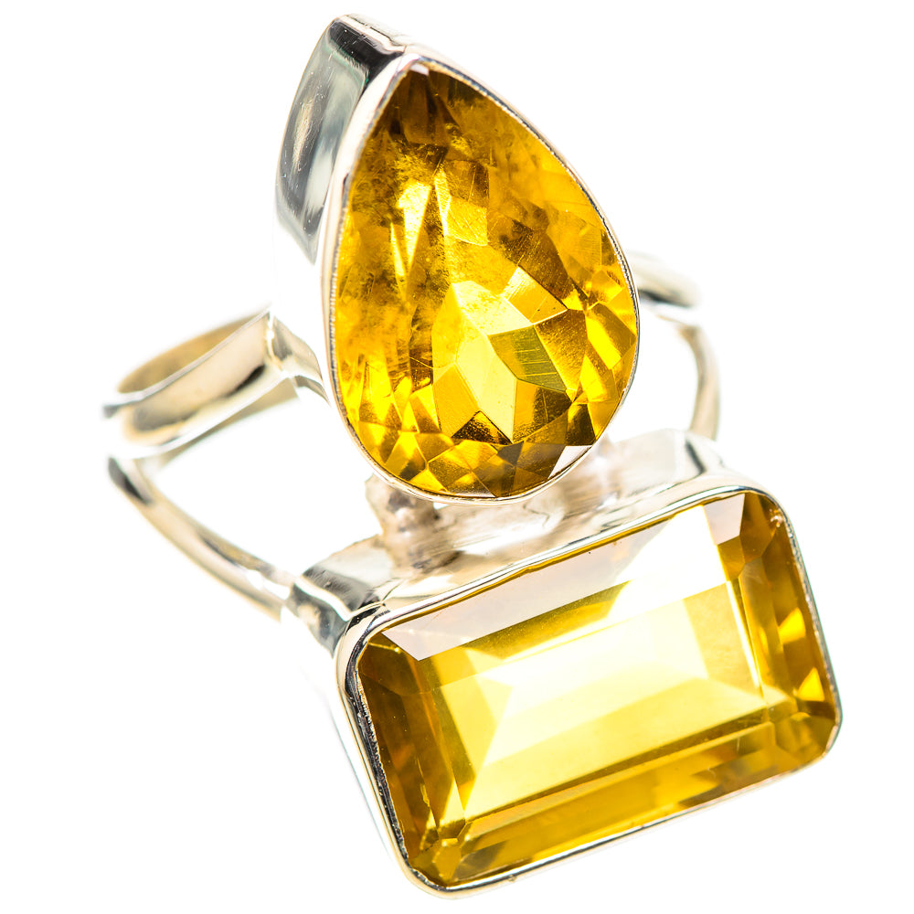Large Faceted Citrine Ring Size 8.5 (925 Sterling Silver) RING138671