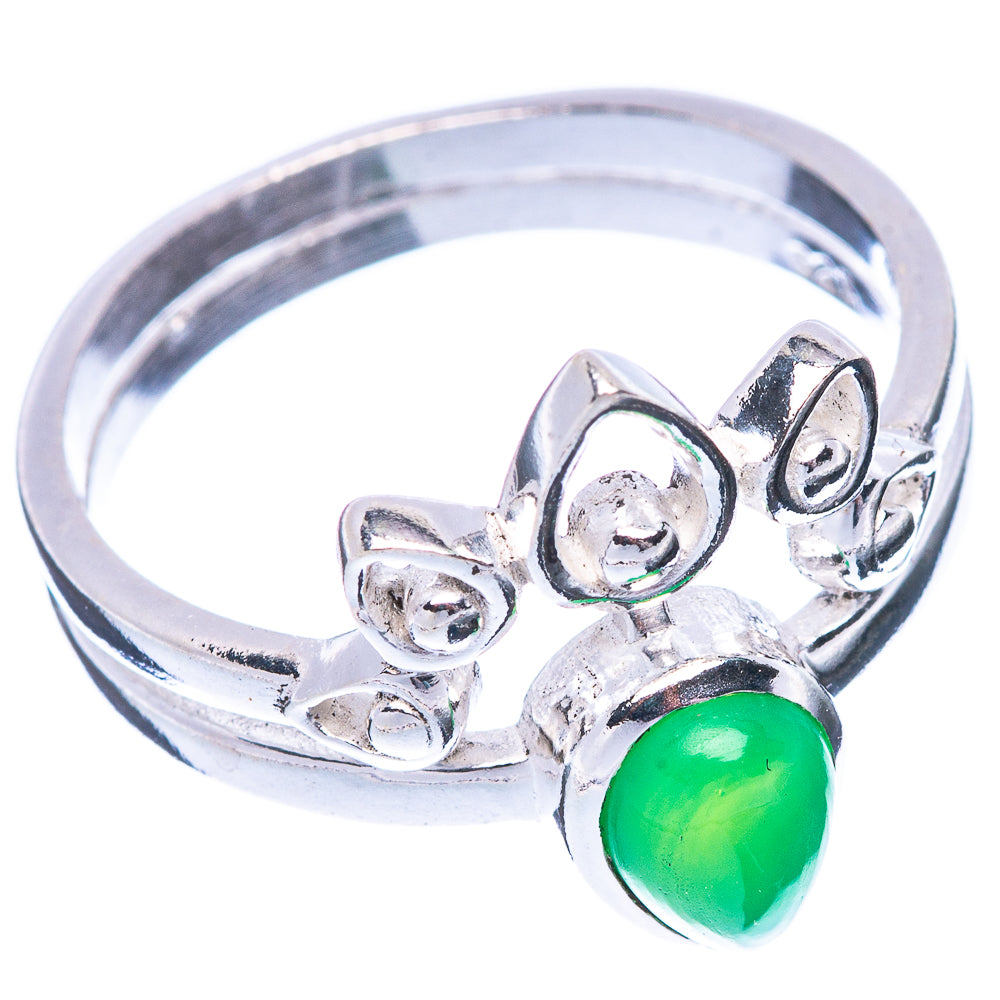 Chrysoprase Ring Size 7.75 (925 Sterling Silver) R5505