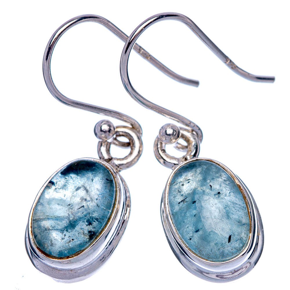 Natural Aquamarine Earrings 1 1/8" (925 Sterling Silver) E433317