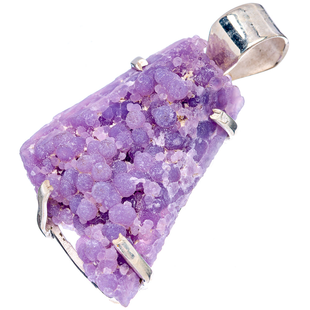 Premium Grape Agate Pendant 1 5/8" (.925 Sterling Silver)