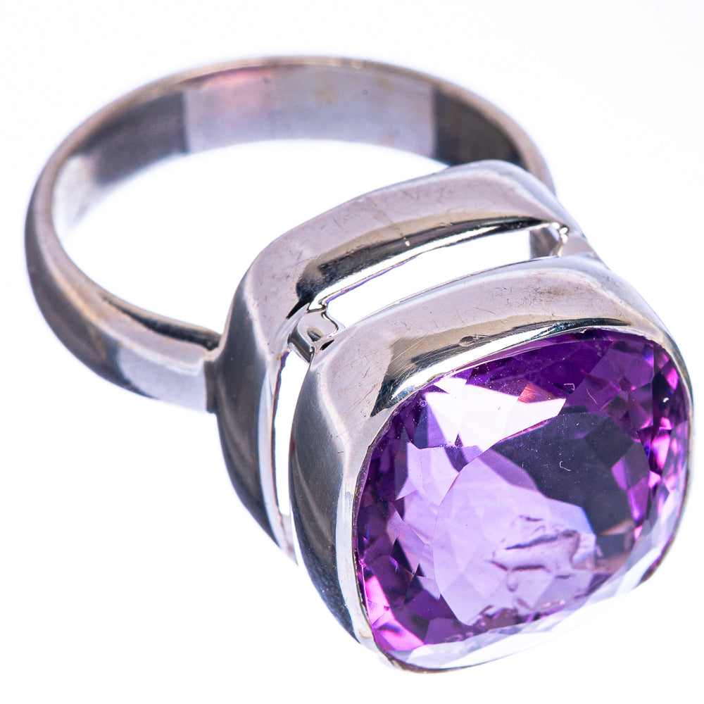 Rare Faceted Amethyst Ring Size 7.25 (925 Sterling Silver) R147230