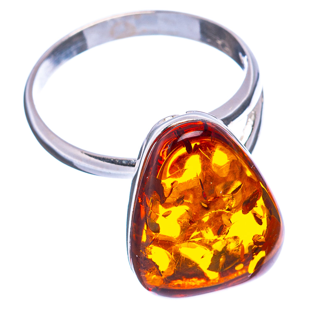 Baltic Amber Ring Size 7 Adjustable (.925 Sterling Silver)