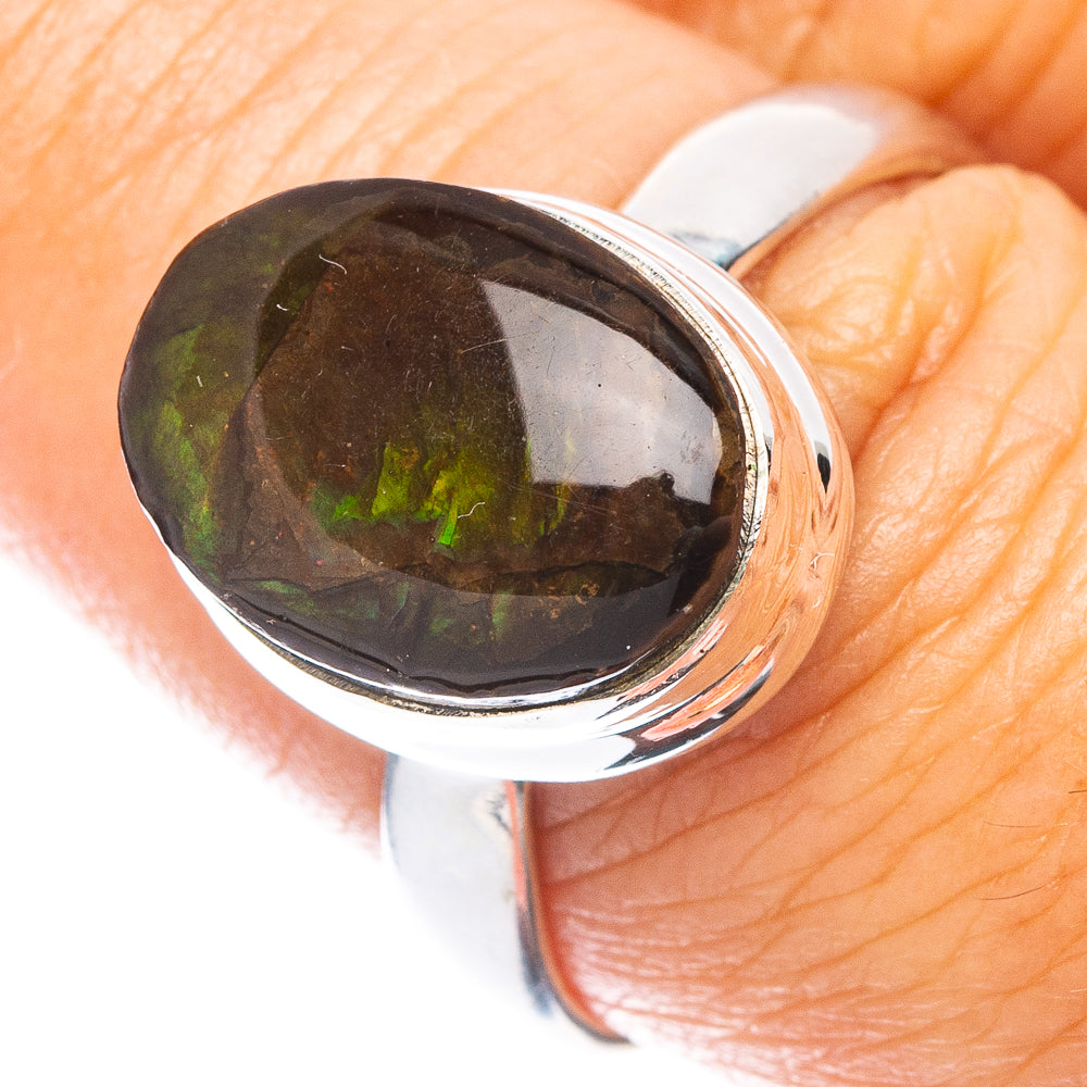 Rare Ammolite Ring Size 8 (925 Sterling Silver) R7114