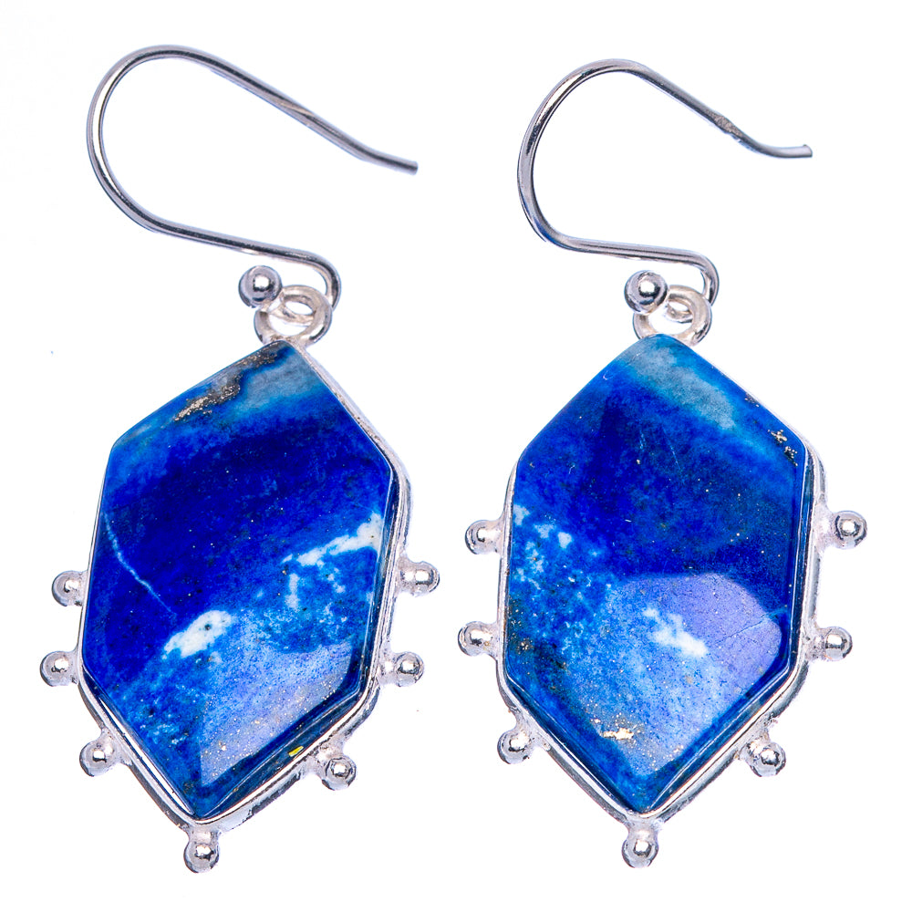 Lapis Lazuli Earrings 1 5/8" (925 Sterling Silver) E1707