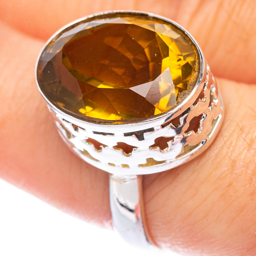 Faceted Citrine Ring Size 7.75 (925 Sterling Silver) R144714