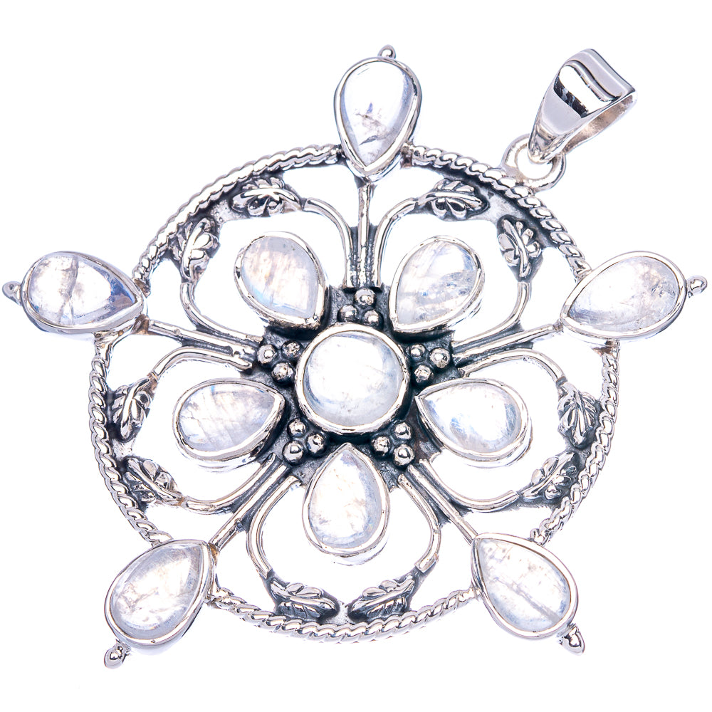 Signature Rainbow Moonstone Snowflake Pendant 2 1/8" (925 Sterling Silver) P41824