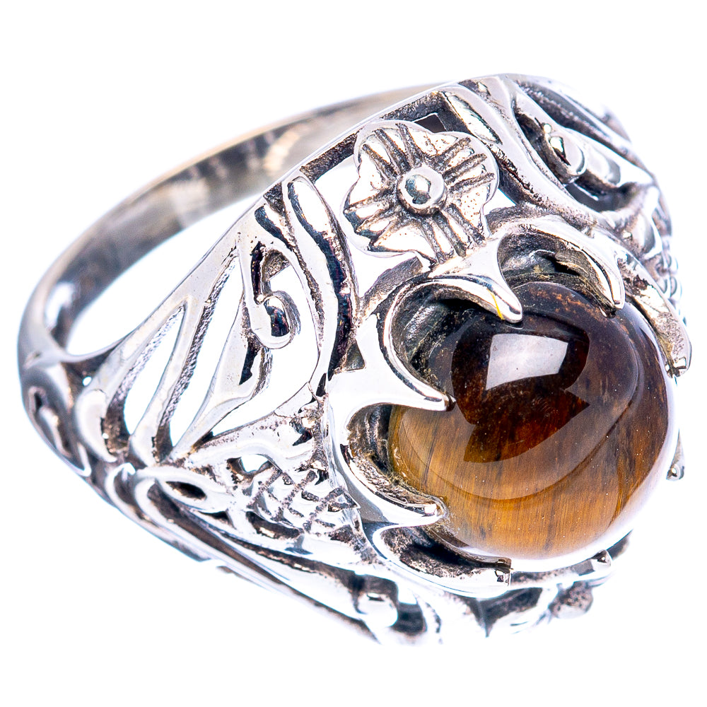 Tiger's Eye Filigree Style Ring Size 7 (.925 Sterling Silver)