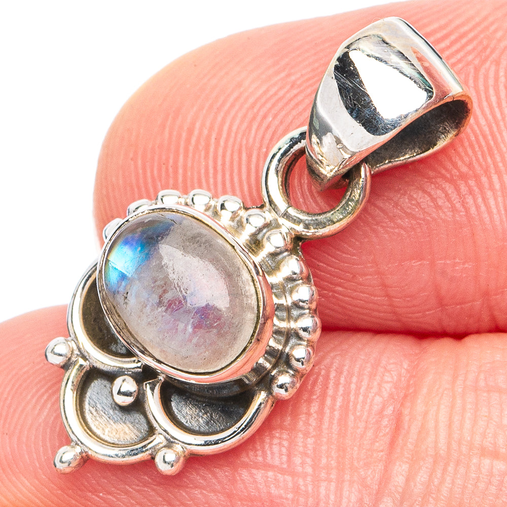 Rainbow Moonstone Pendant 1" (925 Sterling Silver) P45405