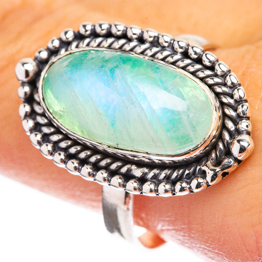Green Moonstone Ring Size 11 (925 Sterling Silver) R142652