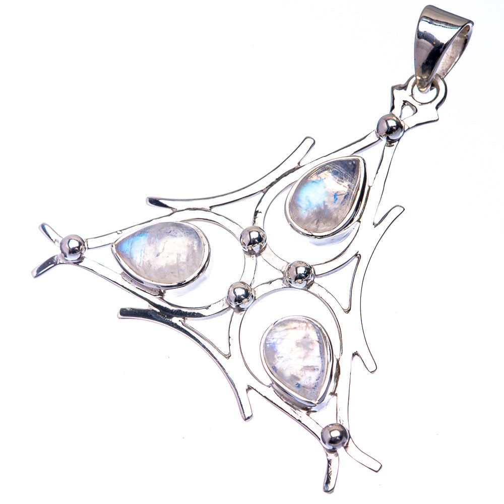 Premium Rainbow Moonstone Pendant 1 3/4" (925 Sterling Silver) P38793