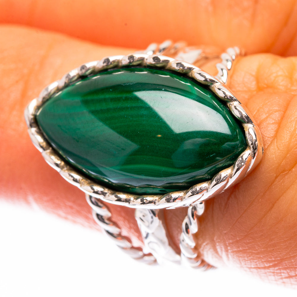 Premium Malachite Ring Size 6 (925 Sterling Silver) R141818