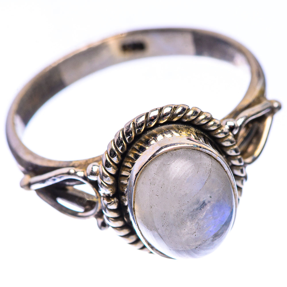 Rainbow Moonstone Dainty Ring Size 6 (925 Sterling Silver) R142595