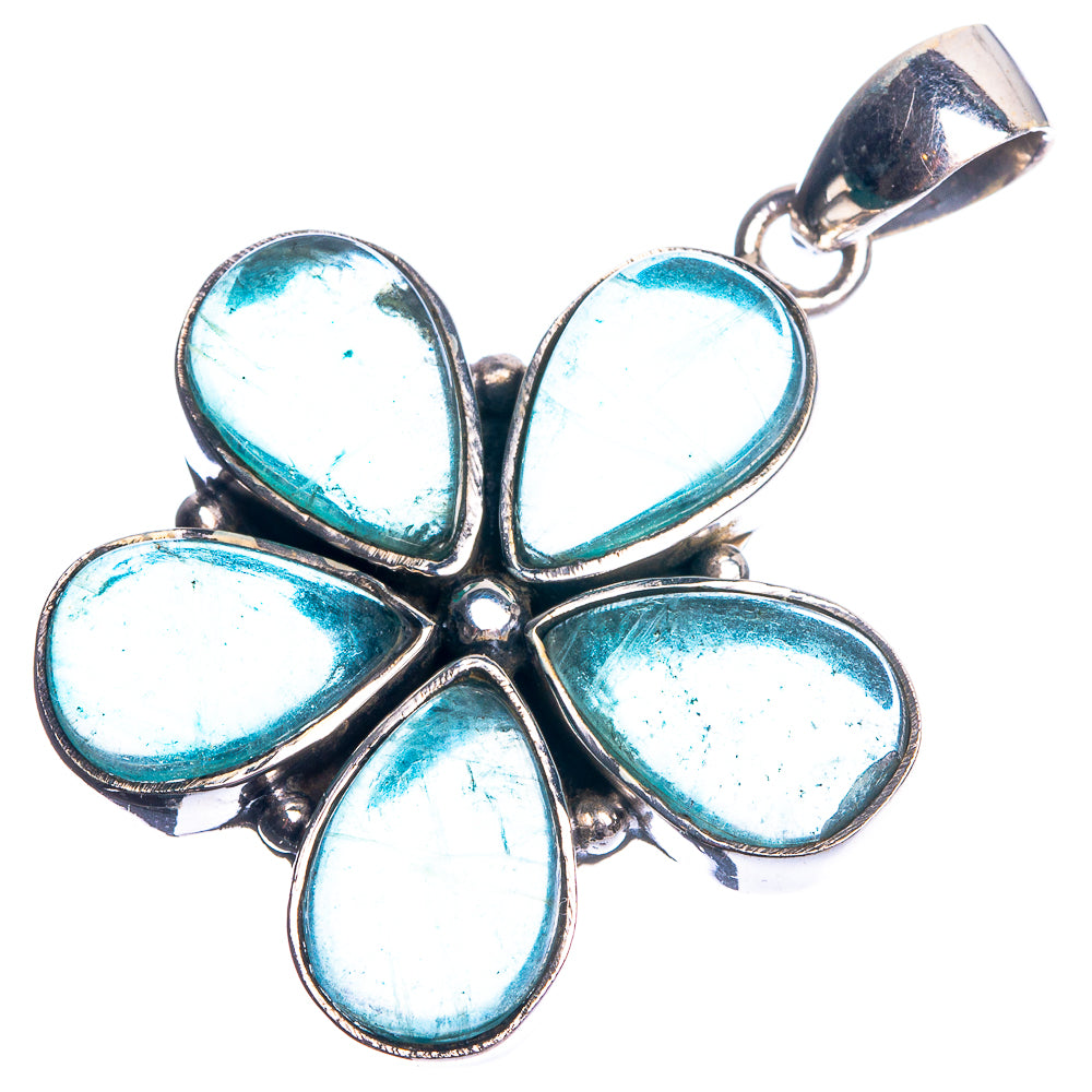 Blue Fluorite 925 Sterling Silver Pendant 1 1/2"