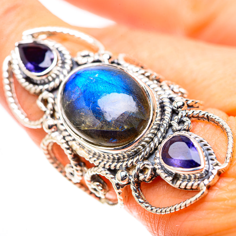 Signature Huge Labradorite, Tanzanite Ring Size 8.25 (925 Sterling Silver) RING138172