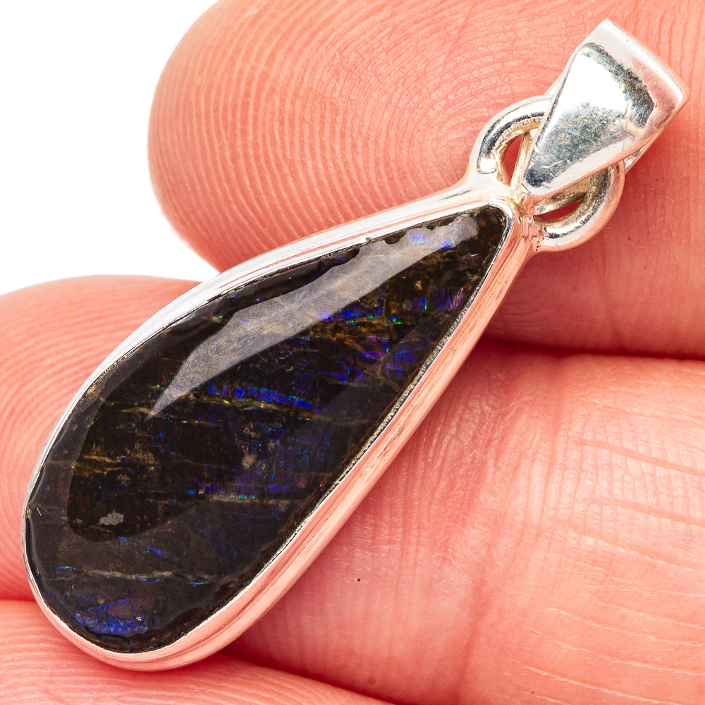 Rare Ammolite Pendant 1 1/4" (925 Sterling Silver) P44204