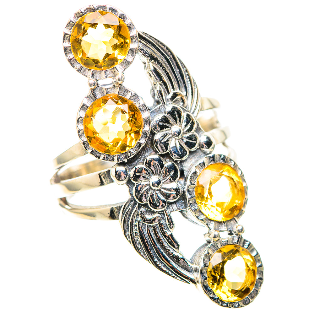 Large Faceted Citrine Ring Size 8 (925 Sterling Silver) RING138884