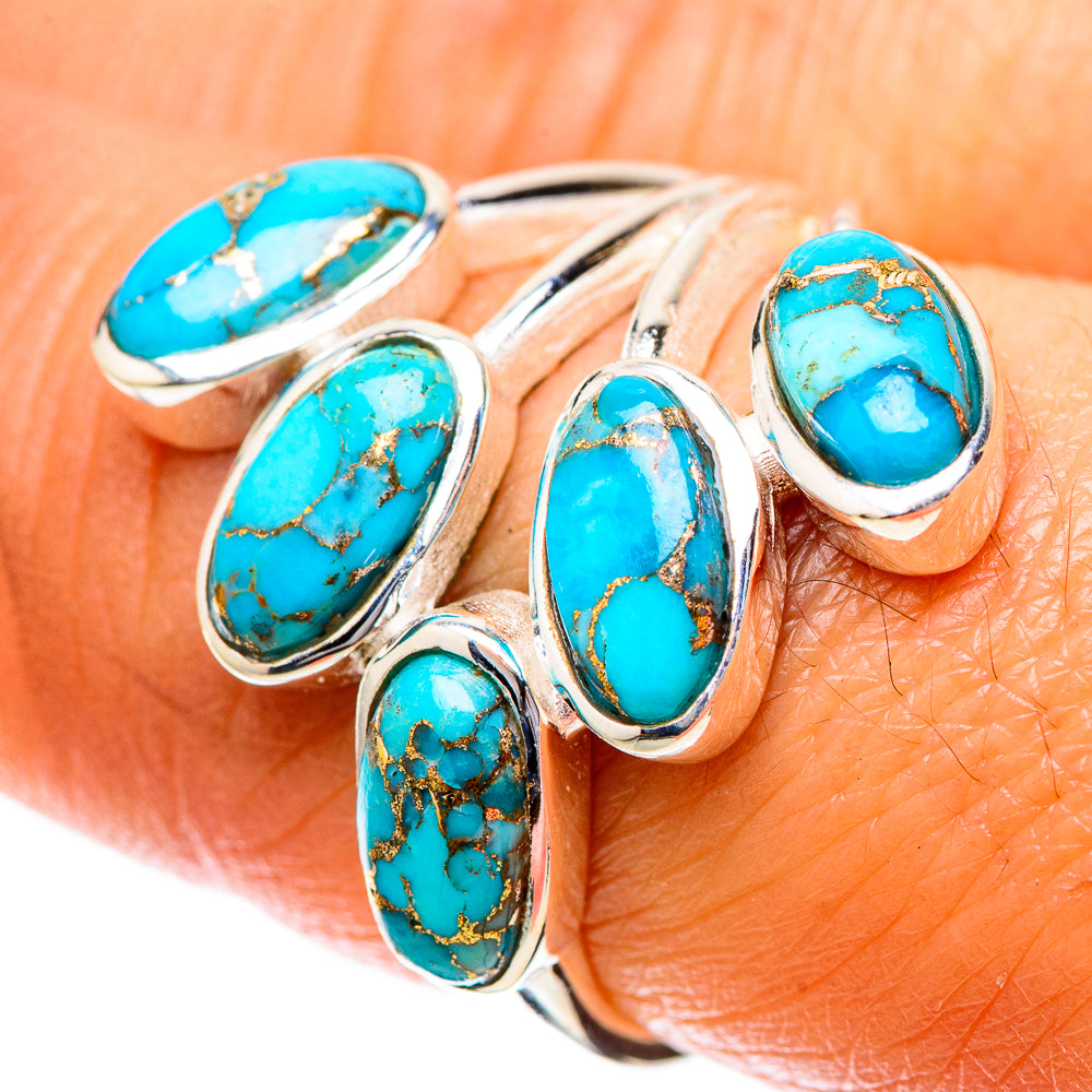 Blue Copper Composite Turquoise Ring Size 8.25 (925 Sterling Silver) RING137893