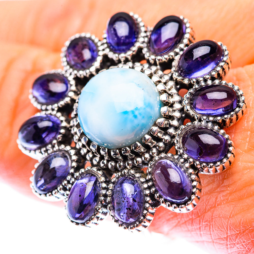 Large Larimar, Tanzanite Ring Size 10 (925 Sterling Silver) RING140233