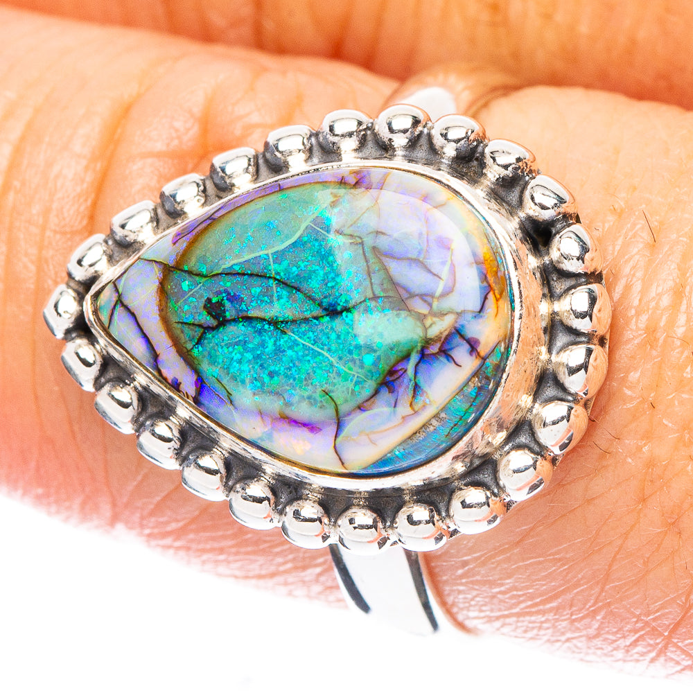 Rare Sterling Opal Ring Size 8 (925 Sterling Silver) R4656