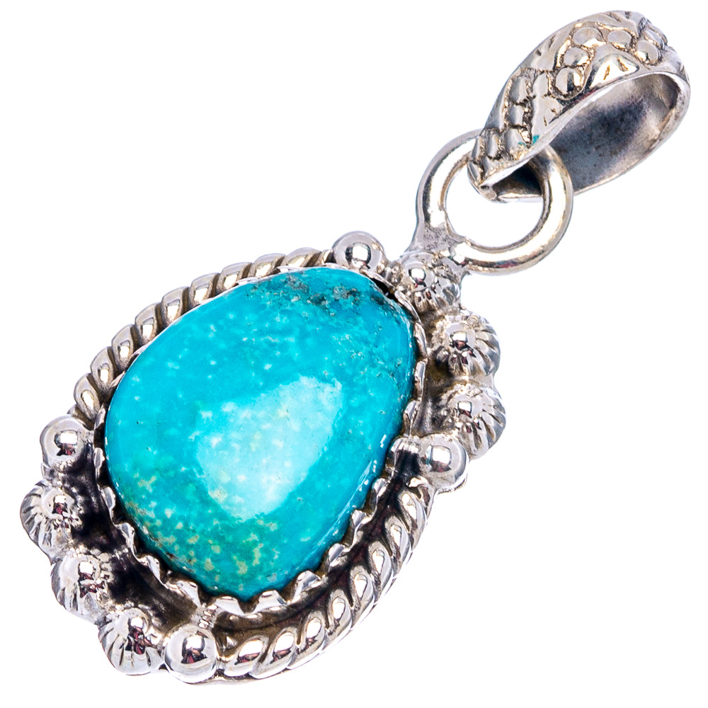 Rare Sleeping Beauty Turquoise Pendant 1 3/8" (.925 Sterling Silver)