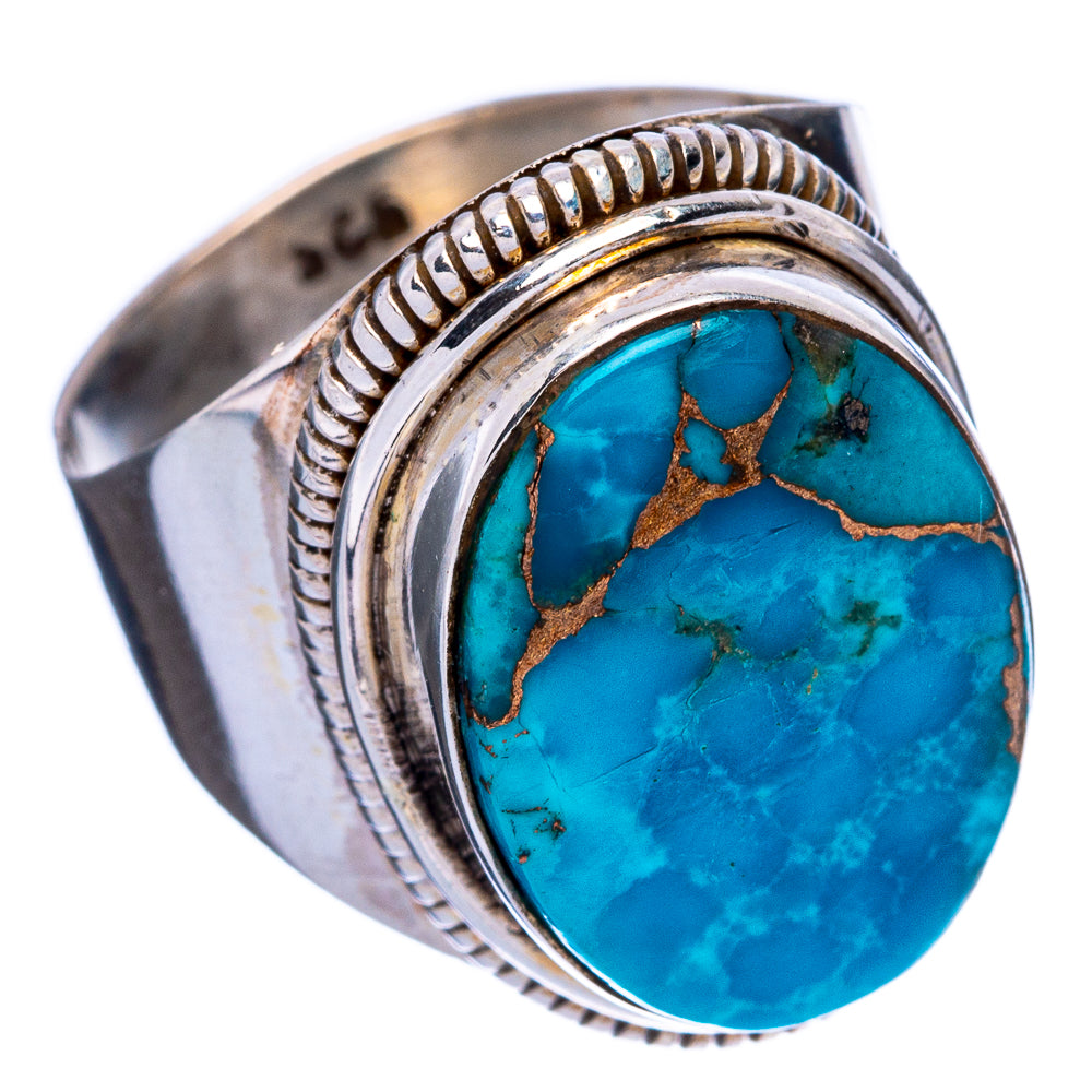 Blue Copper Composite Turquoise Ring Size 7.5 (925 Sterling Silver) R146534