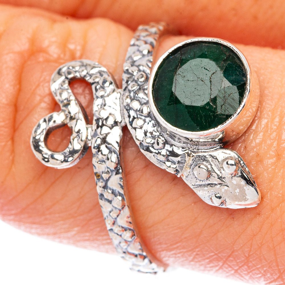 Value Green Sillimanite Snake Ring Size 9 (925 Sterling Silver) R3257