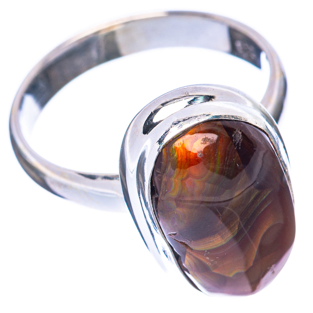 Rare Mexican Fire Agate Ring Size 7.5 (925 Sterling Silver) R2046