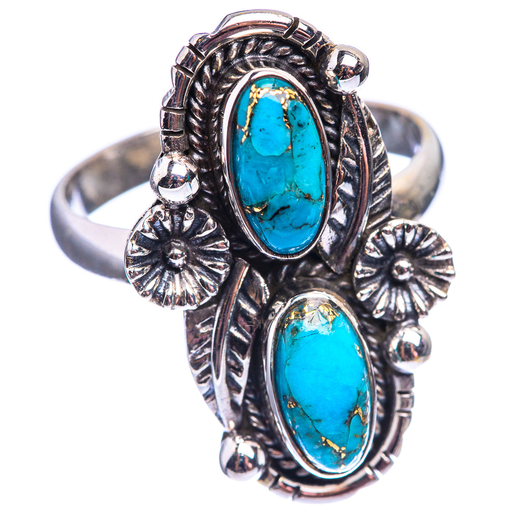 Blue Copper Composite Turquoise Ring Size 10 (925 Sterling Silver) R141923