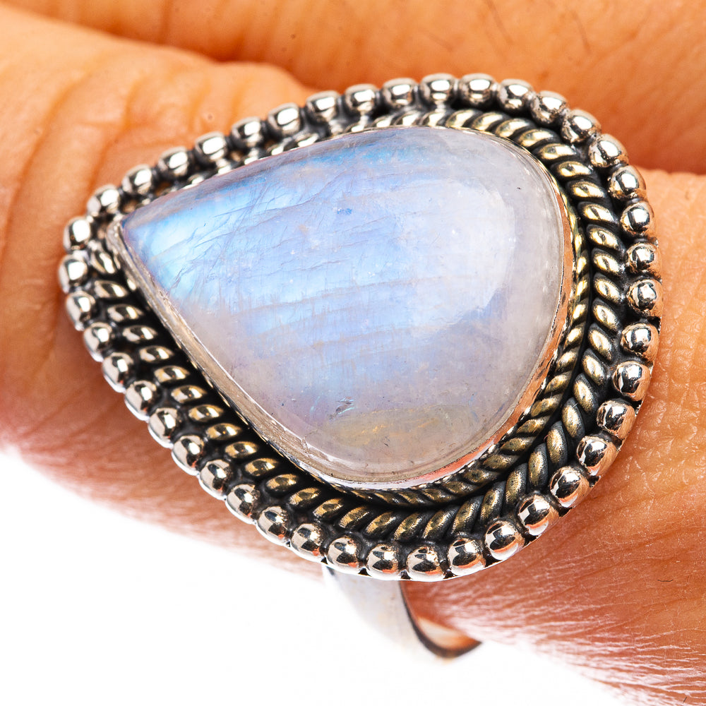 Rainbow Moonstone Ring Size 10 (925 Sterling Silver) R142756