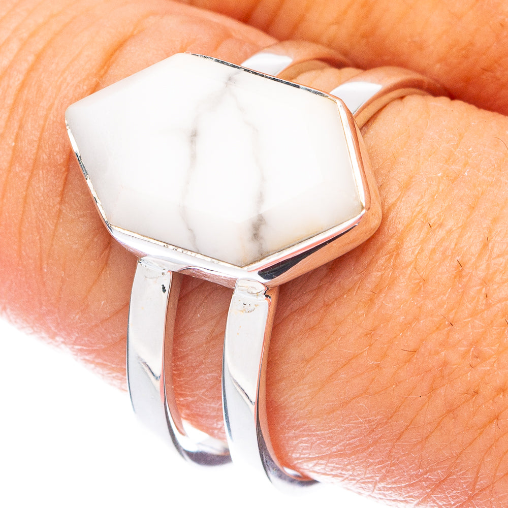 Premium  Howlite Ring Size 9.25 (925 Sterling Silver) RING7680