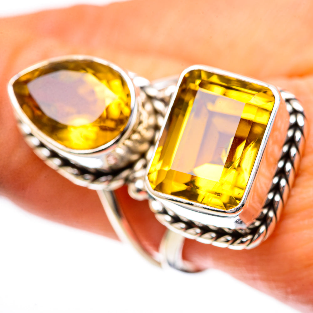 Large Faceted Citrine Ring Size 9 (925 Sterling Silver) RING139299