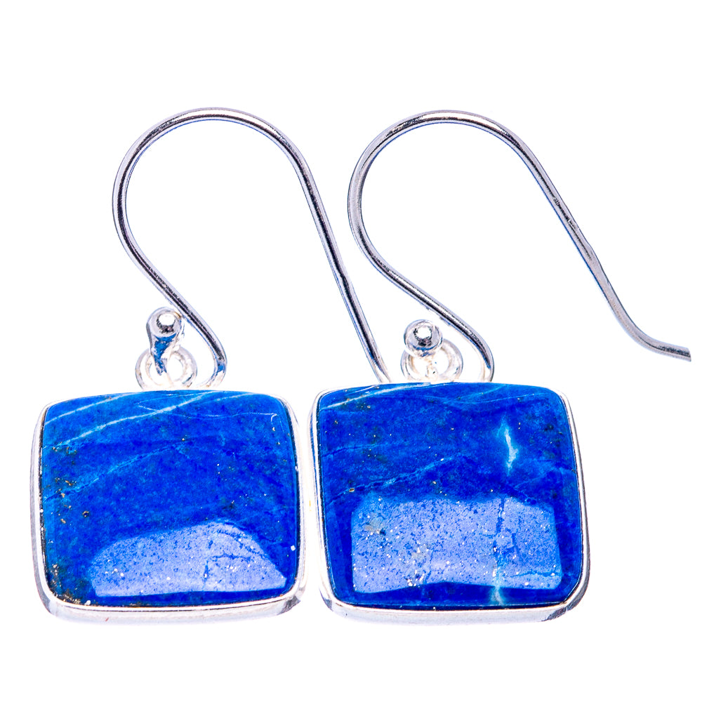 Lapis Lazuli Earrings 1 1/8" (.925 Sterling Silver)