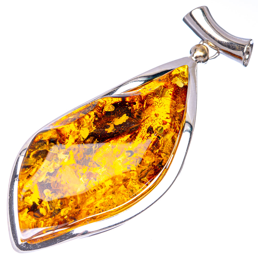 Anasilvercos Baltic Amber Pendant 2 1/2" (925 Sterlnig Silver)
