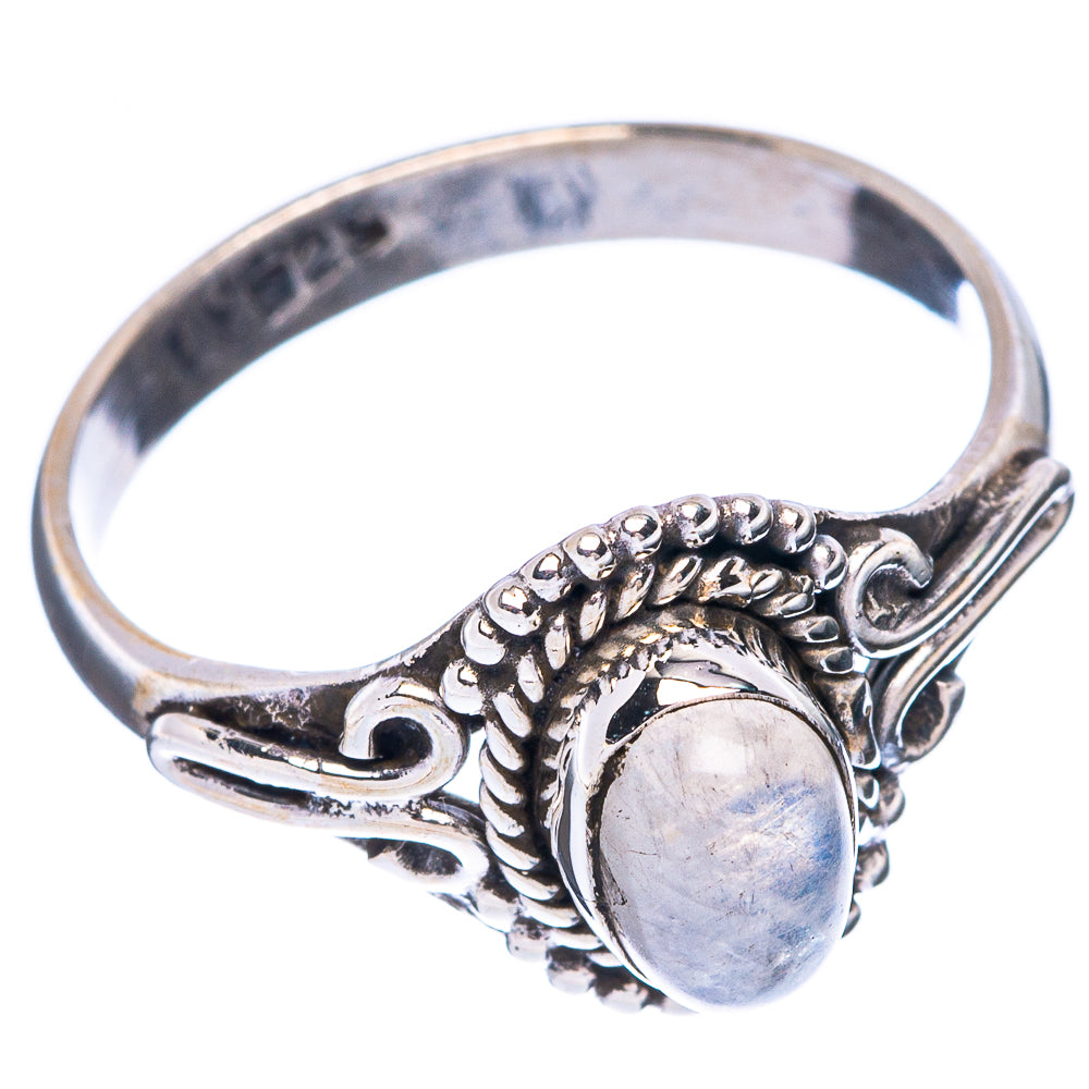 Rainbow Moonstone Dainty Ring Size 7 (925 Sterling Silver) R5936