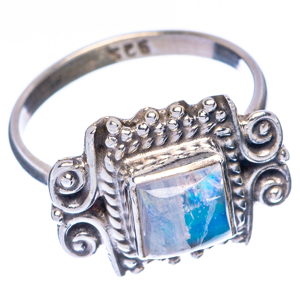 Rainbow Moonstone Dainty Ring Size 4.75 (925 Sterling Silver) R145059