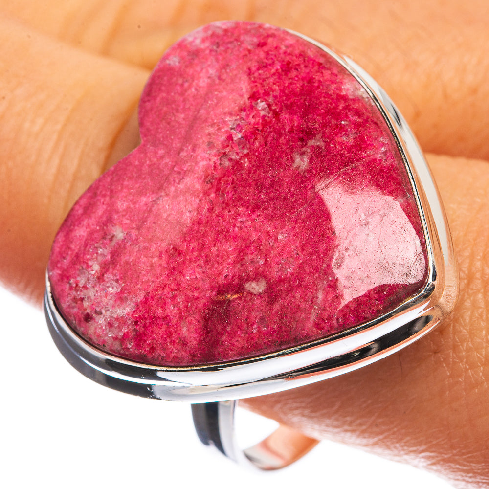Large Thulite 925 Sterling Silver Ring Size 11