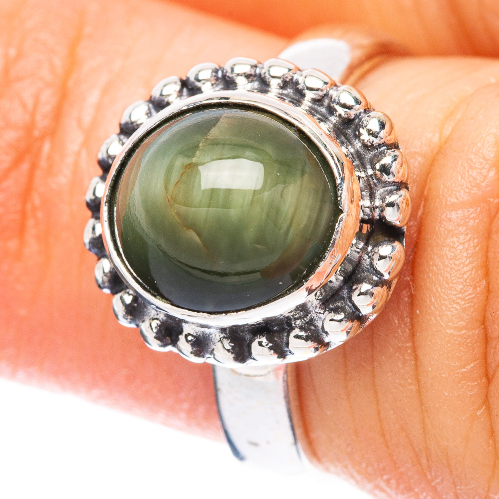 Cats Eye Jasper Ring Size 5 (925 Sterling Silver) R4011