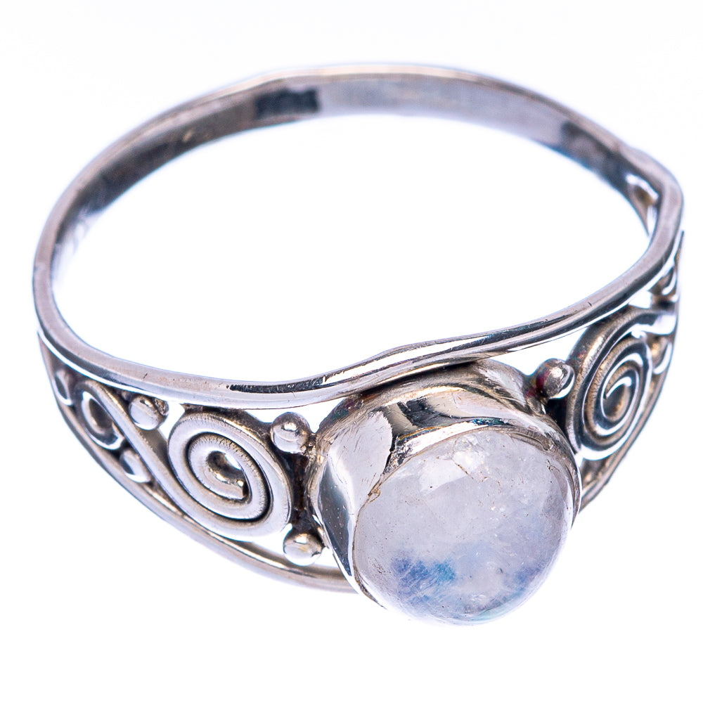Rainbow Moonstone Dainty Ring Size 8 (925 Sterling Silver) R145021