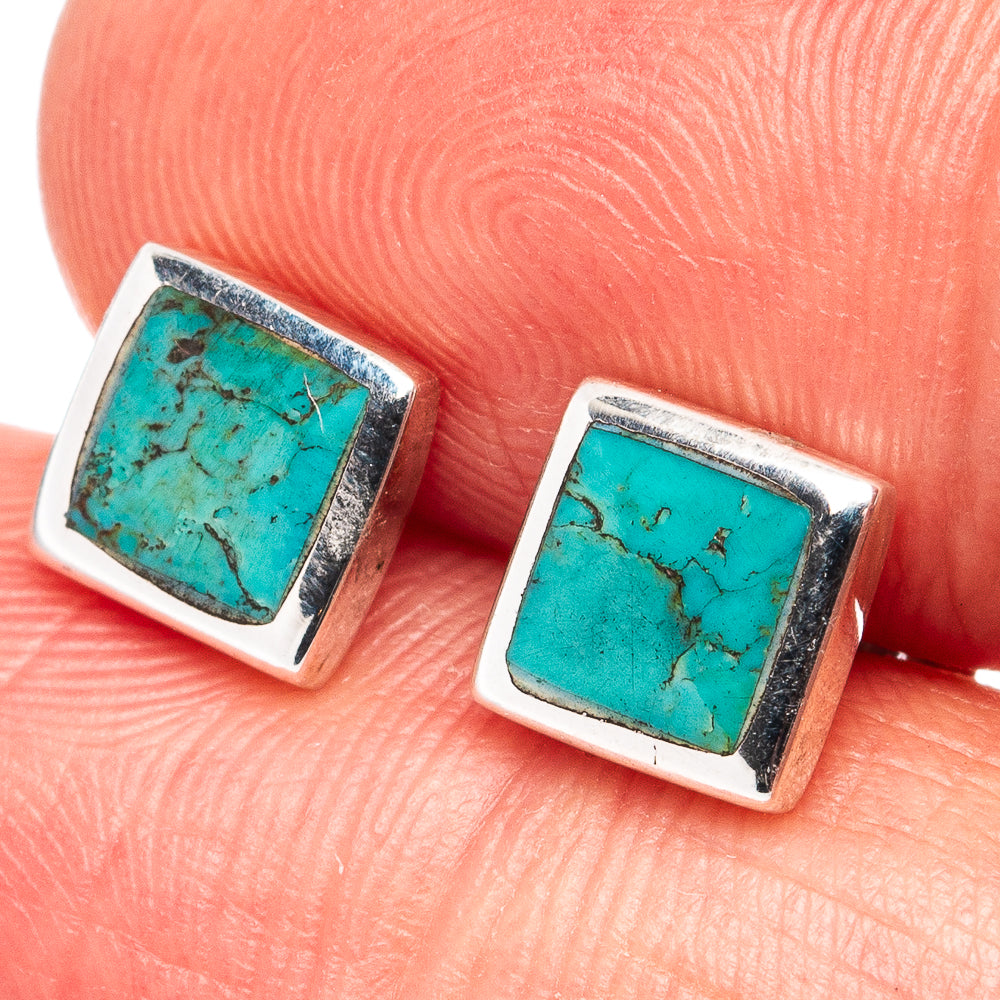 Mohave Turquoise Earrings 1/4" (.925 Sterling Silver)