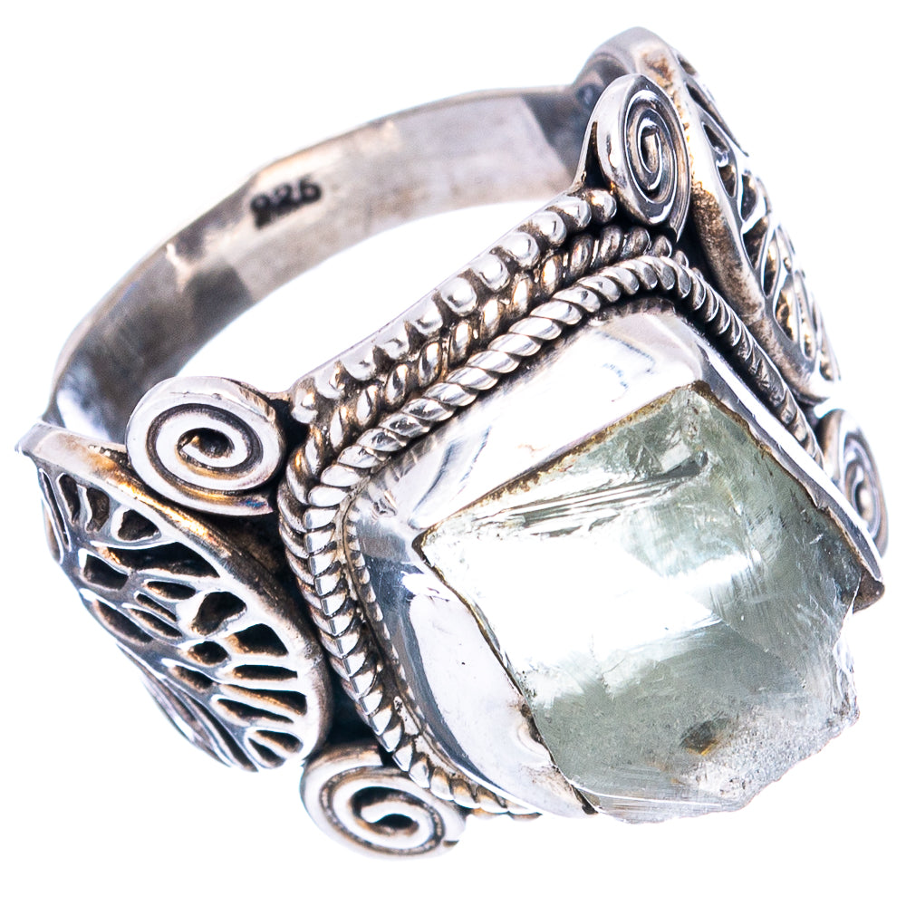 (Classic Series) Green Amethyst Ring Size 6.5 (.925 Sterling Silver)