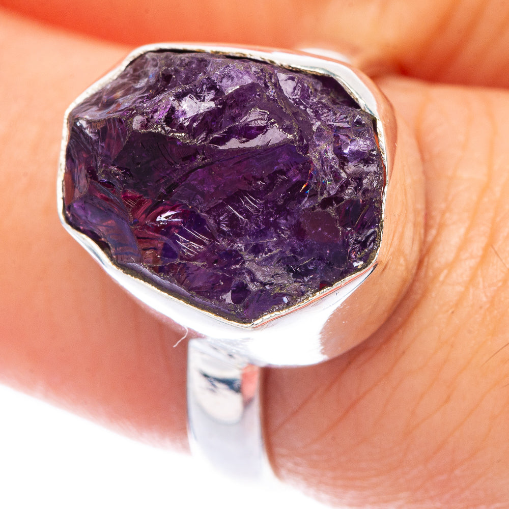 Raw Amethyst Ring Size 7.5 (925 Sterling Silver) R144928