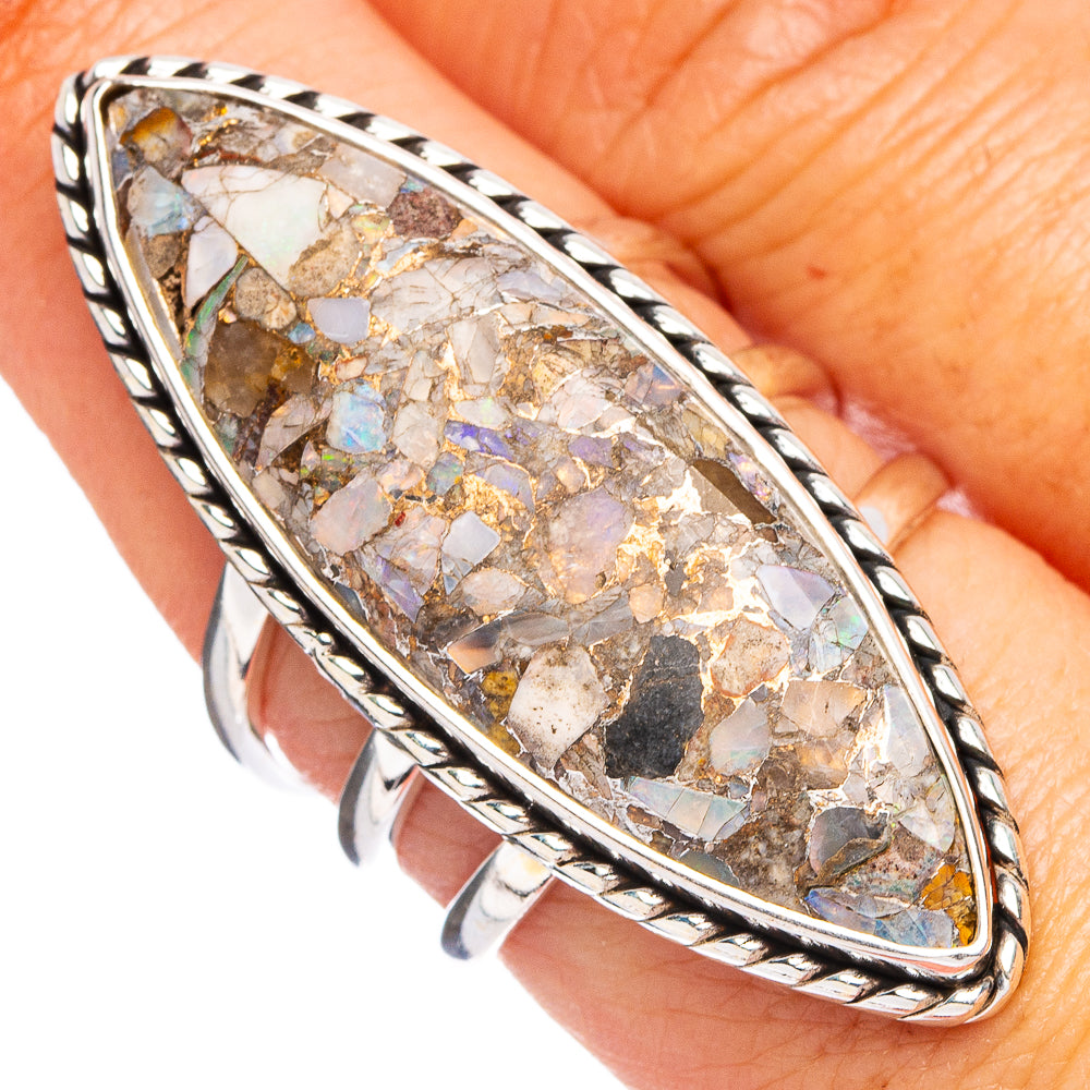 Brecciated Ethiopian Opal Ring Size 7.75 (.925 Sterling Silver)