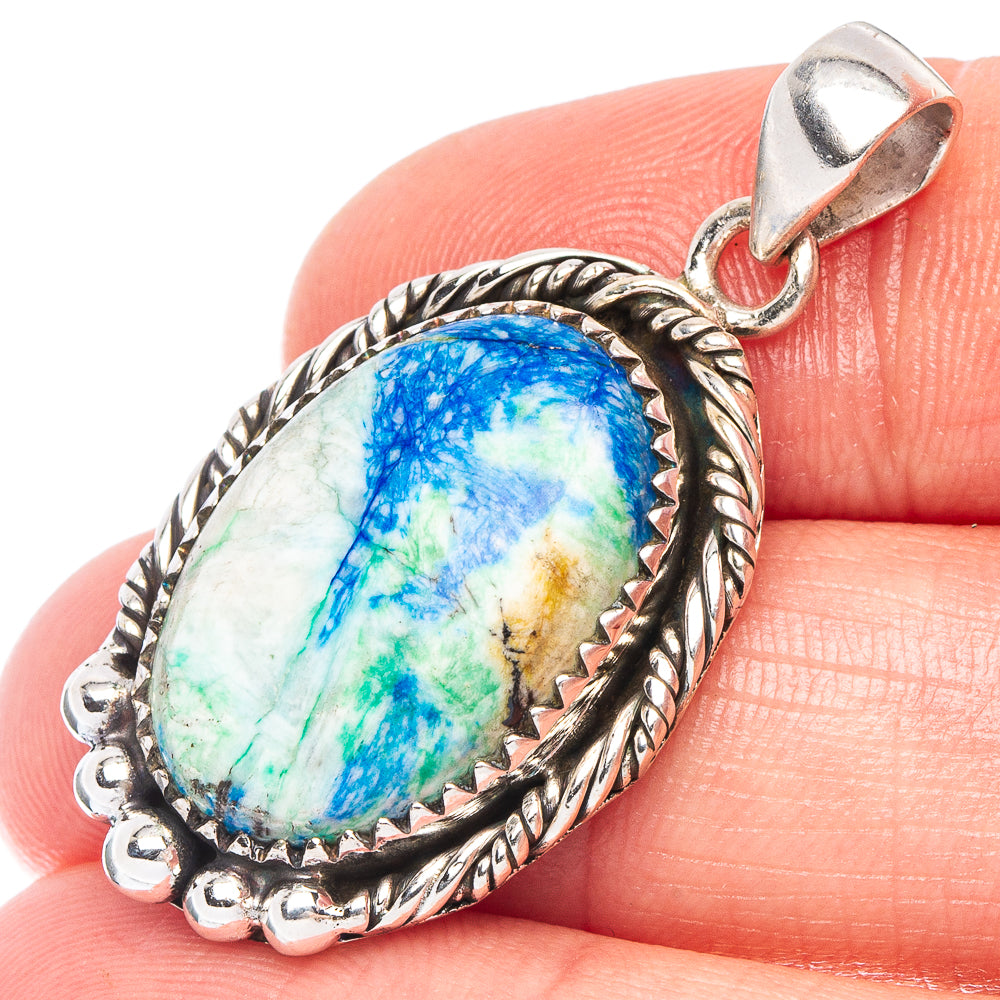 Azurite Pendant 1 1/2" (925 Sterling Silver) P43847