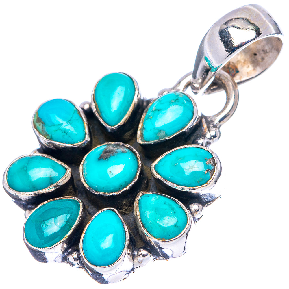 Rare Kingman Turquoise Pendant 1 1/4" (.925 Sterling Silver)