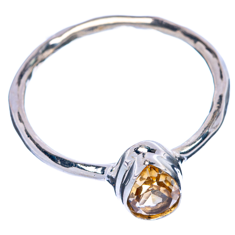 Faceted Citrine Dainty Ring Size 7.5 (925 Sterling Silver) R145505